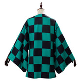 Kamado Tanjirou Green Kimono Coat Outfit Cosplay Costume Halloween Suit